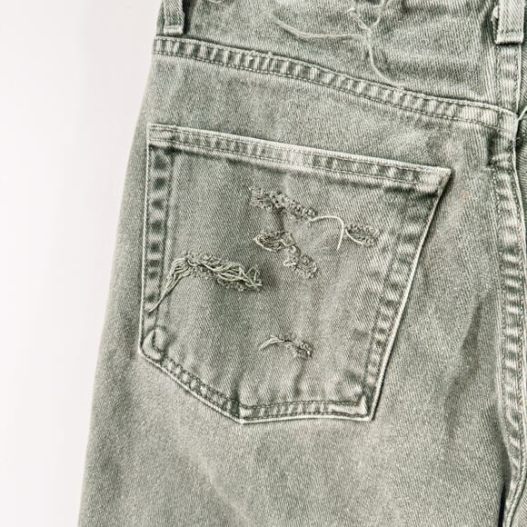 Vintage Guess Cutoff Shorts Green Denim Distressed Destroyed Beach Casual Size 4 - Picture 10 of 14
